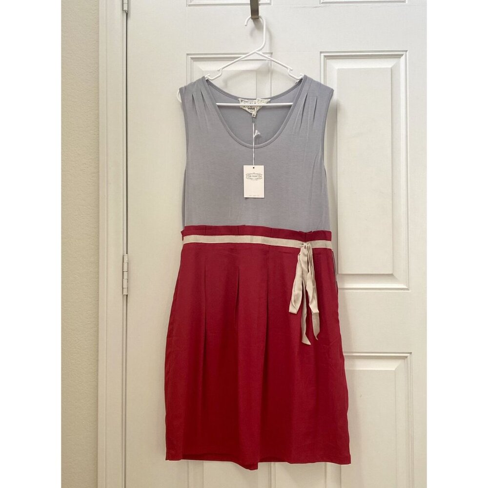 NWT Pink Martini Grey And Burgundy Casual Dress